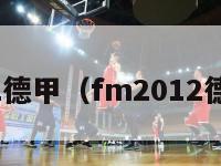 fm2012德甲（fm2012德甲二队）-第1张图片-足球直播_足球免费在线高清直播_足球视频在线观看无插件-24直播网